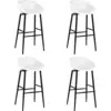 Image de vidaXL Chaises de bar lot de 4 blanc