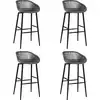 Image de vidaXL Chaises de bar lot de 4 gris