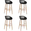 Image de vidaXL Chaises de bar lot de 4 noir