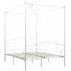 Image de vidaXL Cadre de lit sans Matelas avec baldaquin Blanc 140x200 cm métal