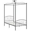 Image de Cadre de lit à baldaquin sans matelas gris métal 100x200 cm