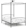 Image de vidaXL Cadre de lit à baldaquin sans matelas gris métal 140x200 cm