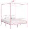 Image de vidaXL Cadre de lit à baldaquin sans matelas rose métal 160x200 cm