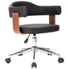 Image de Chaise pivotante à manger Noir Bois courbé et similicuir