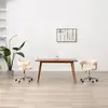 Image de vidaXL Chaise pivotante à manger Crème Bois courbé et Similicuir