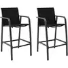Image de vidaXL Chaises de bar de jardin lot de 2 Noir Textilène