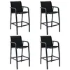 Image de vidaXL 4X Chaises de Bar de Jardin Siège de Comptoir Chaise de Balcon Siège de Patio Chaise d'Extérieur Terrasse Salle à Manger Noir Textilène