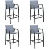 Image de vidaXL Chaises de bar de jardin lot de 4 Gris Txtilène