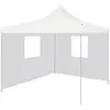 Image de vidaXL Tente de réception pliable avec 2 parois 3x3 m Acier Blanc