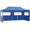 Image de vidaXL Tente de réception pliable avec 4 parois 3x6 m Acier Bleu