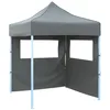 Image de vidaXL Tente de Réception Pliable avec 2 Parois Tonnelle d'Extérieur Chapiteau de Jardin Belvédère Voyage de Camping Barbecue Mariage 2x2 m Acier Anthracite