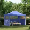 Image de vidaXL Tente de réception pliable avec 3 parois 3x4 m Acier Bleu