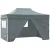 Image de vidaXL Tente de réception pliable avec 4 parois 3x4 m Acier Anthracite
