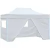 Image de vidaXL Tente de réception pliable avec 4 parois 280x410x315 cm Acier Blanc