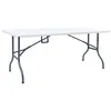Image de vidaXL Table Pliable de Jardin Table de Pique-Nique Table de Terrasse Voyage en Camping Patio Extérieur Stable Blanc 180x72x72 cm PEHD