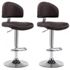 Image de Tabourets de bar lot de 2 marron similicuir