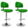 Image de vidaXL Lot de 2 Tabourets de Bar, Chaise de Pub, Siège de Bistrot, Meuble de Salle à Manger Cuisine Salon Maison Intérieur, Vert Similicuir