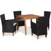 Image de vidaXL Ensemble à manger d'extérieur 5 pcs Résine tressée Noir marron