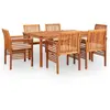 Image de vidaXL Ensemble à manger d'extérieur 7 pcs et coussins Acacia solide