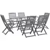 Image de vidaXL Ensemble à manger de jardin 7 pcs Bois d'acacia massif Gris