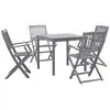 Image de vidaXL Ensemble à manger de jardin 5 pcs Bois d'acacia massif Gris