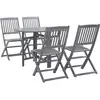 Image de vidaXL Ensemble à manger de jardin 5 pcs Bois d'acacia massif Gris