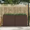 Image de vidaXL Lits surélevés de jardin et 4 pots 2 pcs Résine tressée Marron