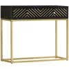 Image de vidaXL Table console Noir et doré 90x30x75 cm Bois de manguier massif