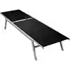 Image de vidaXL Chaise longue Acier et textilène Noir