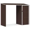 Image de vidaXL Abri à Bois de Jardin Marron 245x98x159 cm Acier galvanisé