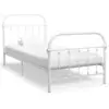 Image de vidaXL Cadre de lit sans matelas blanc métal 90x200 cm