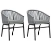 Image de vidaXL 2X Chaises de Jardin Chaises de Terrasse Chaises de Patio Chaises d'Extérieur Sièges d'Extérieur Meuble de Jardin Anthracite Rotin PE