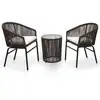 Image de vidaXL Ensemble de bistro 3 pcs avec coussins Rotin PE Marron