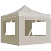 Image de vidaXL Tente de réception pliable avec parois Aluminium 2x2 m Crème