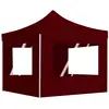 Image de vidaXL Tente de réception pliable avec parois Aluminium 2x2 m Bordeaux