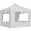 Image de vidaXL Tente de réception pliable avec parois Aluminium 2x2 m Blanc