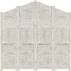 Image de vidaXL Cloison de Séparation 4 Panneaux Séparateur de Pièce Diviseur Cloison de Pièce Paravent Chambre à Coucher Blanc 160x165 cm Bois de Manguier