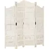 Image de vidaXL Cloison de séparation 4 panneaux Blanc 160x165 cm Bois manguier