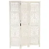 Image de vidaXL Cloison de Séparation à 3 Panneaux Séparateur de Pièce Cloison de Pièce Diviseur Paravent Chambre à Coucher Blanc 120x165 cm Bois Manguier