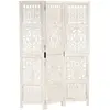 Image de vidaXL Cloison de séparation 3 panneaux Blanc 120x165 cm Bois manguier