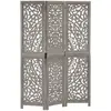Image de vidaXL Cloison de séparation 3 panneaux Gris 120x165 cm Bois manguier
