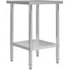 Image de vidaXL Table de Travail de Cuisine Table de Travail de Restaurant Gastronomique Bar Buanderie Ecole Hôpital Garage 60x60x85 cm Acier Inoxydable