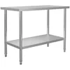 Image de vidaXL Table de Travail de Cuisine Table de Travail de Restaurant Bar Ecole Garage Espaces Commerciaux 120x60x85 cm Acier Inoxydable