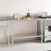 Image de vidaXL Table de travail de cuisine avec dosseret 120x60x93 cm Inox