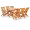 Image de vidaXL Ensemble de salle à manger de jardin pliable 7 pièces en bois de teck massif