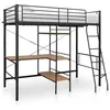 Image de vidaXL Lit superposé avec Table sans Matelas Noir métal 90x200 cm