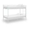 Image de vidaXL Lit Superposé Cadre de Lit pour Enfants Sommier à Lattes Lit Simple Chambre à Coucher Maison Intérieur Blanc Métal 90x200 cm