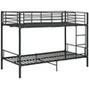 Image de vidaXL Lit superposé sans Matelas Noir métal 90x200 cm