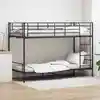 Image de vidaXL Lit superposé sans matelas noir métal 90x200 cm