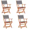 Image de vidaXL Chaises pliables de jardin lot de 4 Gris Eucalyptus textilène